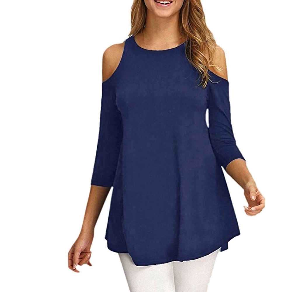 Beautiful women cold shoulder top - Picture 7 of 8